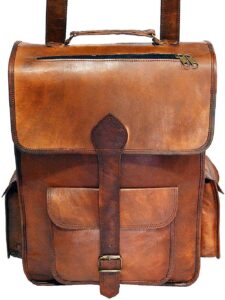 16-дюймовый ретро-рюкзак из натуральной кожи