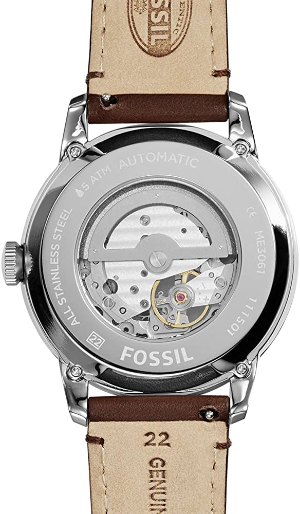 Fossil Townsman Montre mécanique automatique en acier inoxydable pour homme -- (Meilleures montres automatiques de moins de 500)