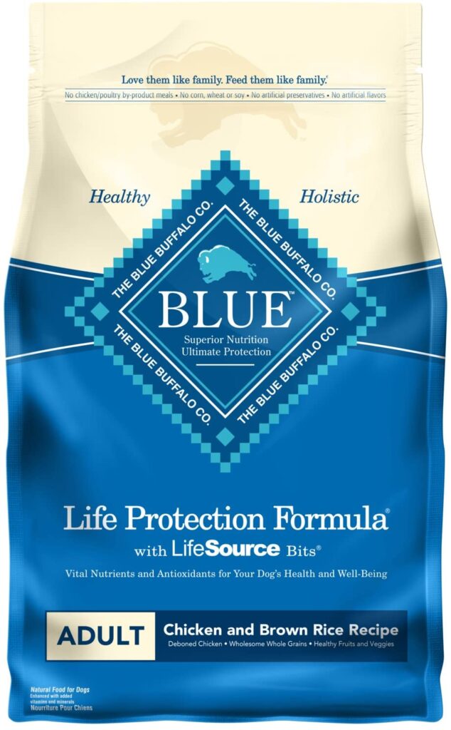 Натуральный сухой корм для взрослых собак Blue Buffalo Life Protection Formula — (лучший корм для собак для питбулей)