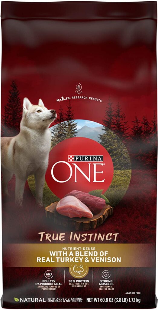 Purina ONE SmartBlend True Instinct Natural Turkey (Лучший корм для собак для питбулей)